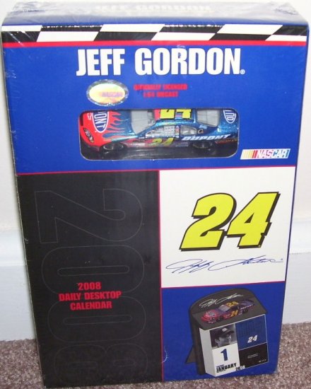 JEFF GORDON * 2008 DAILY DESKTOP BOXED CALENDAR * NEW! w/DIECAST CAR!