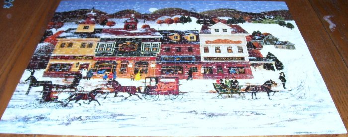 WINTER VILLAGE JIGSAW PUZZLE * GOOD CONDITION! * 100% COMPLETE! 1978