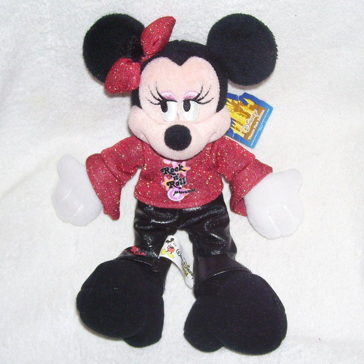 Disney Rock 'n Roll MINNIE MOUSE Bean Bag Plush NEW WITH TAG