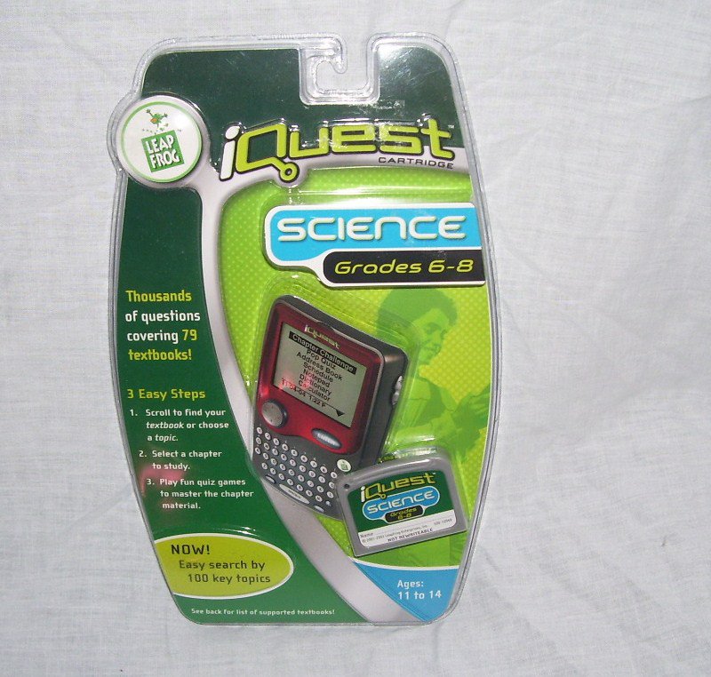 Leap Frog IQUEST SCIENCE CARTRIDGE GRADES 6-8 NEW! THOUSANDS OF QUESTIONS!