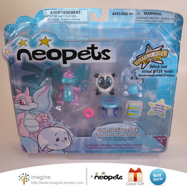 Neopets Series 1 Collector Figure Pack Faerie Scorchio Cloud Kacheek