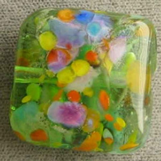 Lampwork Puffy Pillow Focal Bead Koi Pond
