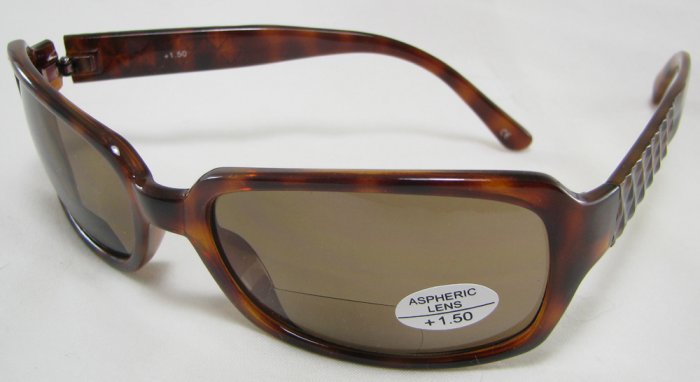 933RLST-150 TINTED READING GLASSES SUN READERS LEOPARD SPOTTED TORTOISE PLASTIC FRAME +1.50 BIFOCAL