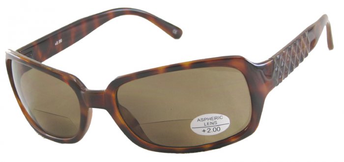 933RLST-200 TINTED READING GLASSES READERS SUNGLASSES LEOPARD SPOTTED TORTOISE FRAME +2.00 BIFOCAL