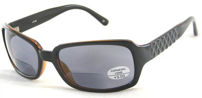 933RDB-300 TINTED READING GLASSES READING SUNGLASSES READERS DARK BROWN PLASTIC FRAME +3.00 BIFOCAL