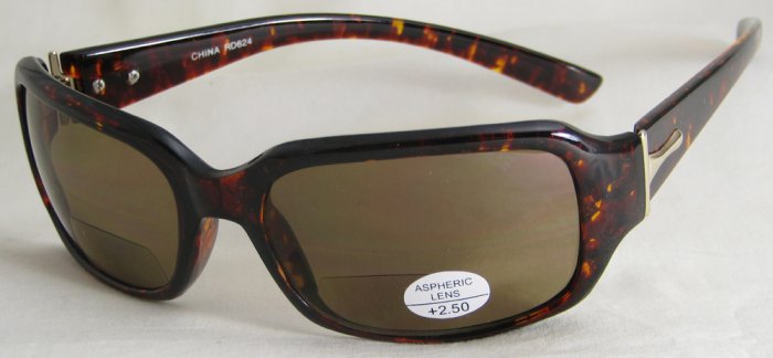624RDBT READING SUNGLASSES TINTED SUN READERS +2.50 BIFOCAL