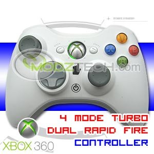 XBOX 360 4 MODE Dual Rapid Fire Turbo Modded Wireless Controller L R Trigger Turbo