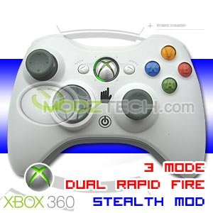 XBOX 360 3 MODE RAPID FIRE TURBO Wireless Controller (STEALTH MODDED) with GREEN LED Lights