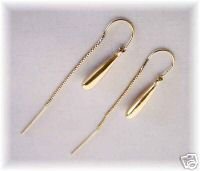 The Perfect Threader earring. 14k highly polished teardrop with safety.