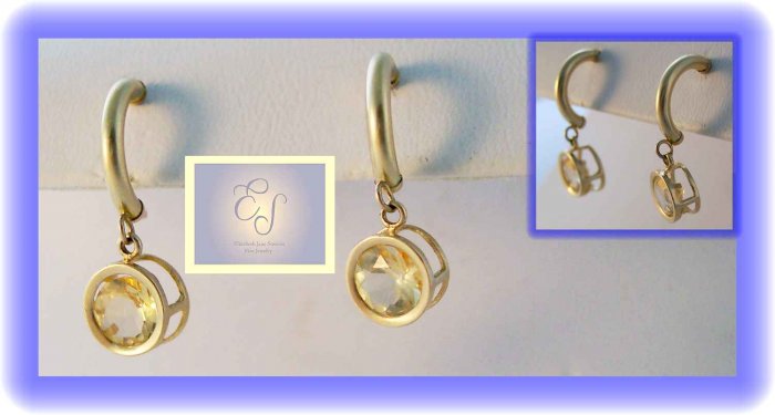 2ct champagne topaz half hoop 14k earrings. Clever all year.