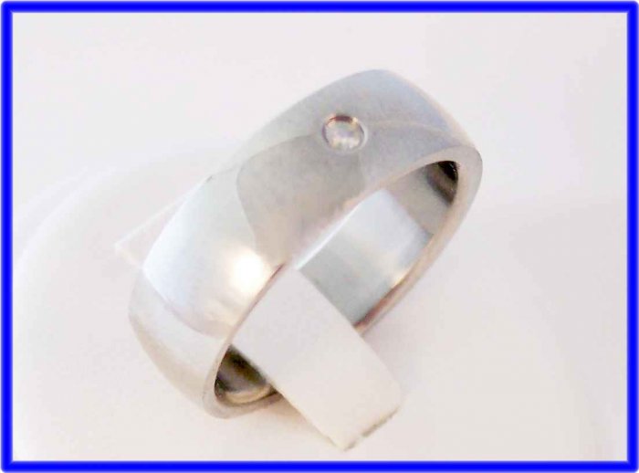 Stainless steel and cz mens ring 9. Masculine styling. Comfortable.