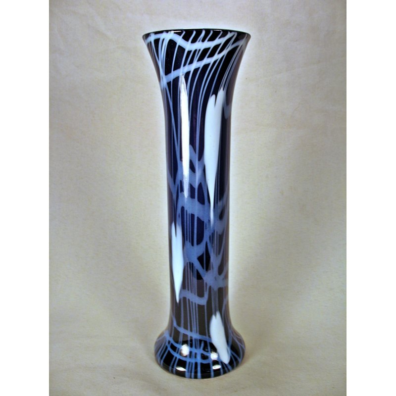 1920s Imperial Glass Freehand Vase Lead Lustre Leaf And Vine 5709