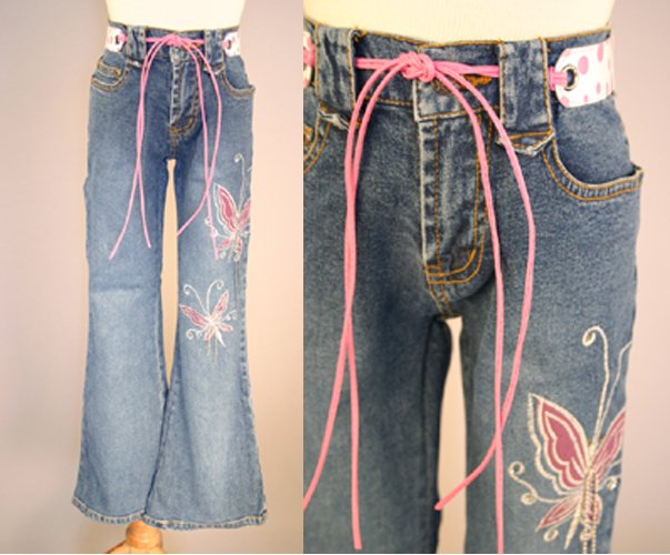 Embroidered Butterfly Jeans