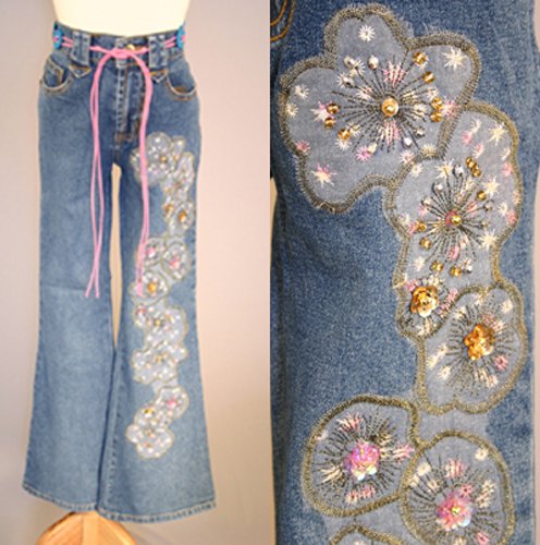 Sequin Appliqued Jeans
