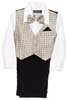 4 Pc Taupe And Black Squares Suit