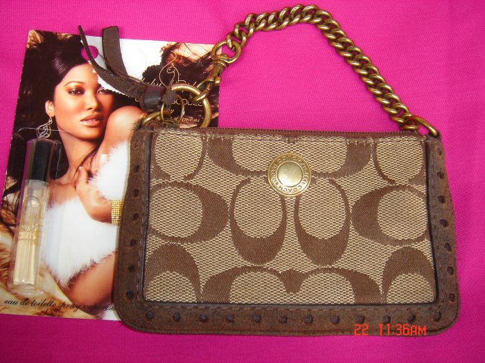 Authentic Leather Coach Signature Coin Purse FREE Gift