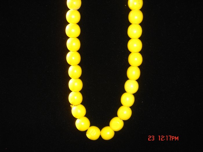 Sharp Yellow Wood Beads Necklace w/ 24mm Ball**FREE Gift Bag