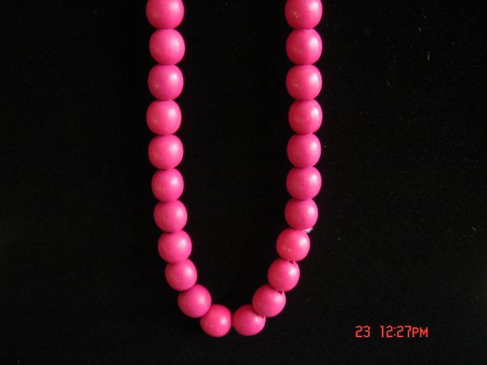 Stretch HOT Red Wood Beads Necklace w/ 24mm Ball**FREE SHIP