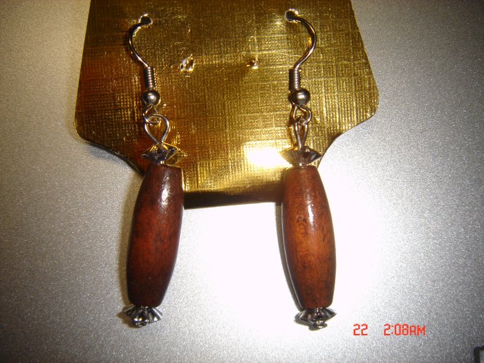 Fashion Handmade Brown Wood Dangle Earrings ON SALE 2009**