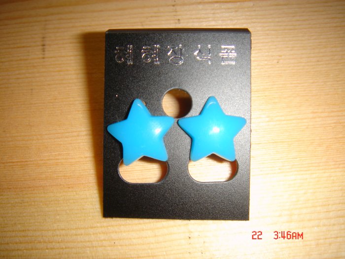 Fashion Korean Acrylic Blue STAR Studs Earrings ON SALE 2009**FREE SHIP