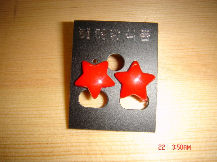Fashion Korean Acrylic Red STAR Studs Earrings ON SALE 2009**