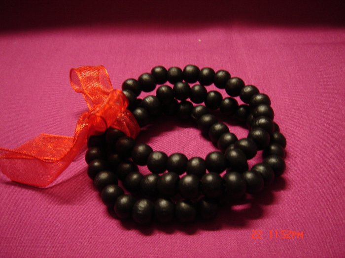 Latest Fashion 3 Wood Bead Bracelets on Ribbon set ON SALE 2009**