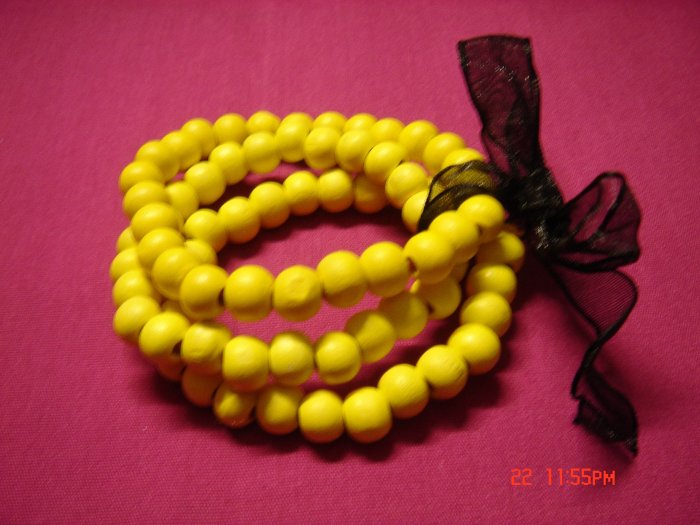 Latest Fashion 3 Wood Bead Bracelets on Ribbon set ON SALE 2009**