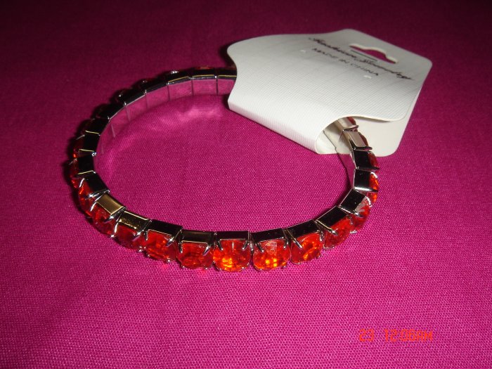 High Quality Ruby Simulated Diamond Stretch Tennis Bracelet on Tag