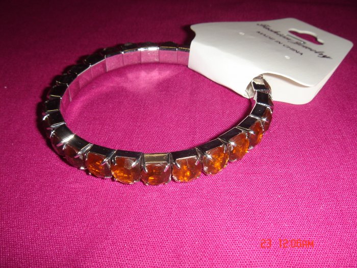 High Quality Brown Simulated Diamond Stretch Tennis Bracelet on Tag