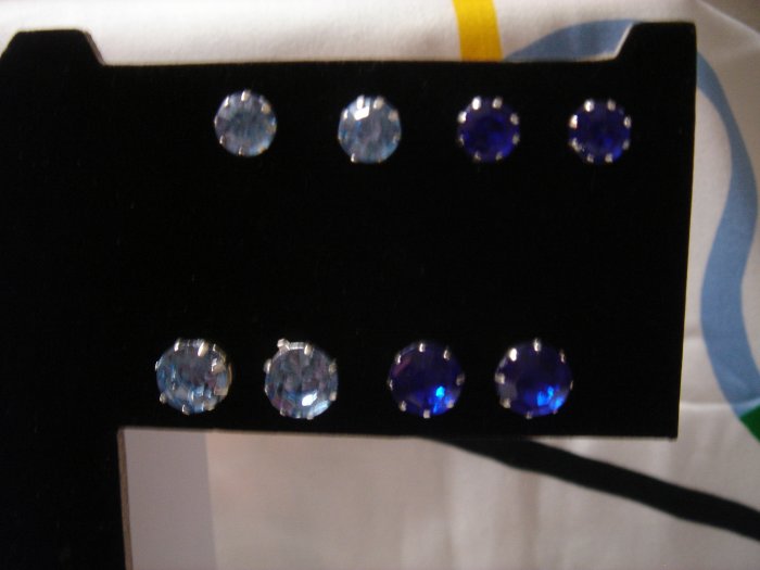 Gift Set 1 pair 9mm Diamond Rhinestone 925 Studs Earrings~choose color
