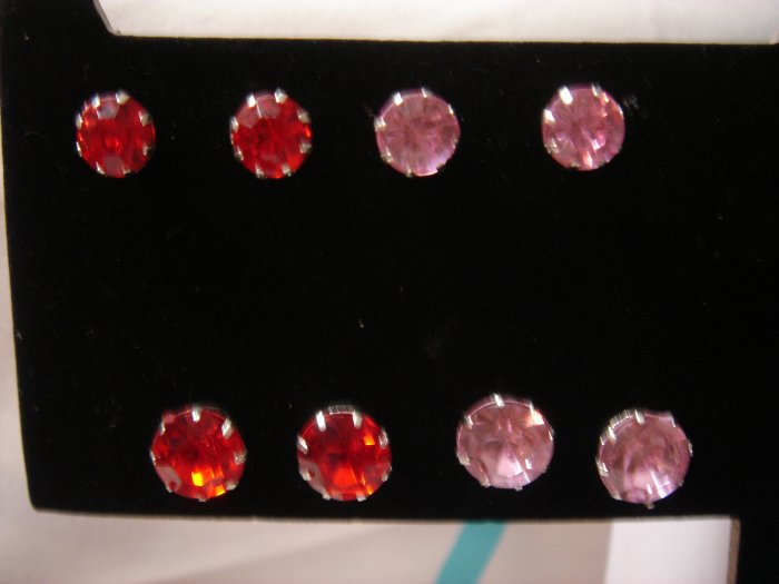 Molly 1 pair 9mm Rhinestone 925 Studs Earrings~choose color**FREE Silver Foil Gift Box