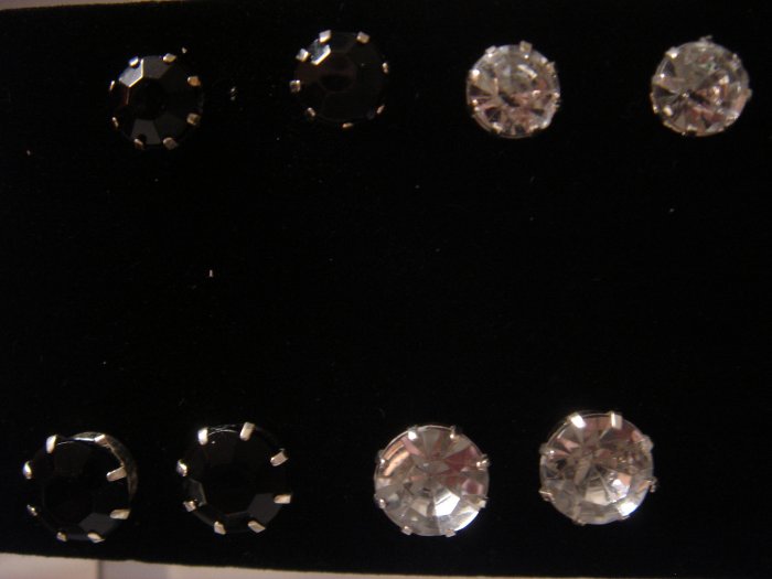 Molly 1 pair 9mm Rhinestone 925 Studs Earrings~choose color**FREE Silver Foil Gift Box and packaging