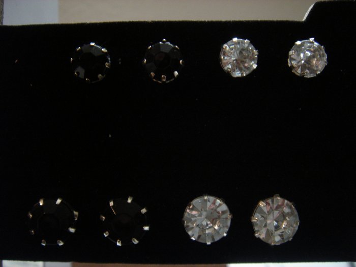 1 pair 12mm Rhinestone 925 Studs Earrings~choose color**FREE Silver Foil Gift Box and packaging