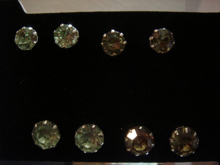 1 pair 12mm Rhinestone 925 Studs Earrings~choose color**FREE Silver Foil Gift Box and packaging