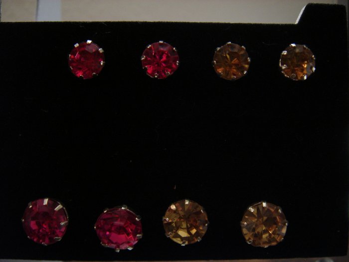 1 pair 12mm Rhinestone 925 Studs Earrings~choose color**FREE Silver Foil Gift Box and packaging