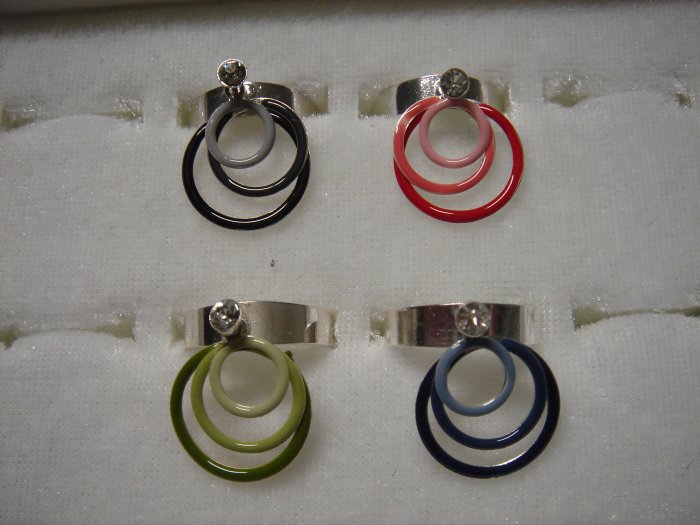 Adjustable Epoxy Round Clearstone Ring $5 ~~ON SALE