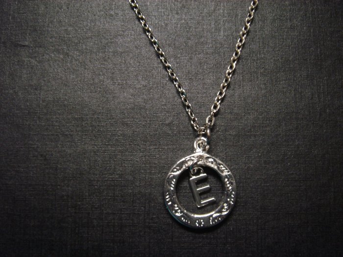 Silver Alphabet Uppercase LETTER "E" Necklace**FREE Gift Box