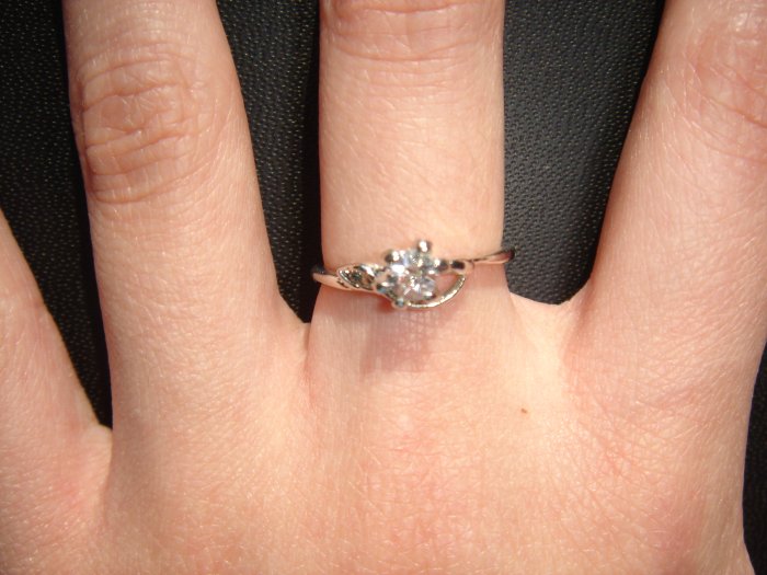 On SALE $15 NEW 925 CZ Cubic Zirconia Silver Ring Gift*+FREE BOX*