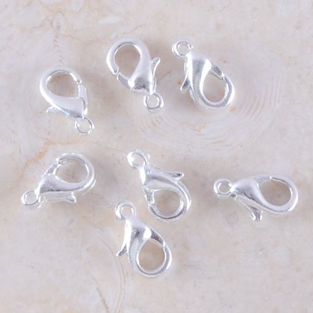 10 Silver Plated Lobster Parrot Clasps