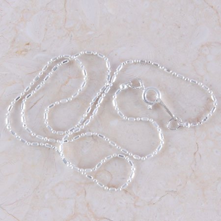 1 Strand 16" Silver plated Faceted Beads Necklace