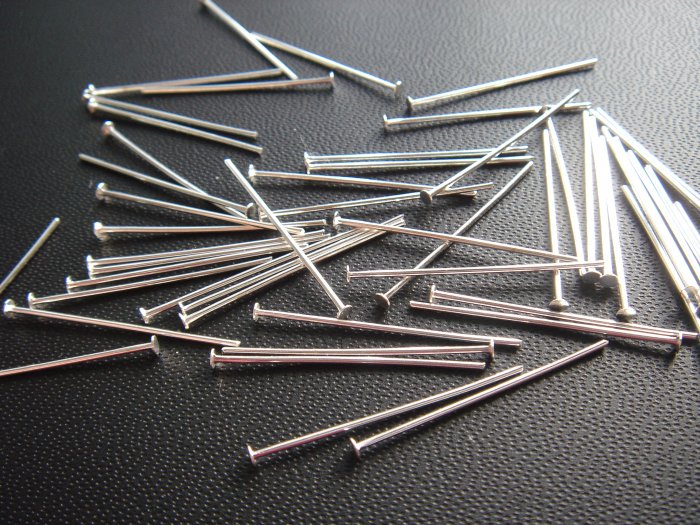 50 Silver Plated HEAD PIN findings*Make your Own Earrings