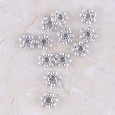 50 Antique Silver Daisy Spacer Beads Findings*Make your Own Bracelet/Necklace