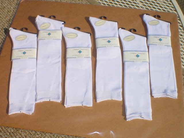 Creative Knitwear Womens White Nylon Dress Socks 6 Pairs Size 7 8 NEW