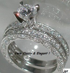 MAGNIFICENT 5.9CT VICTORIAN BRIDAL SET *Sz. 7 * NEW*