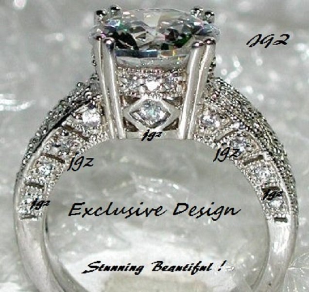 3.0 CT Round Brilliant cut Antique Design Cocktail Ring * Size 5,6,7,8,9 * Exclusive New Design *