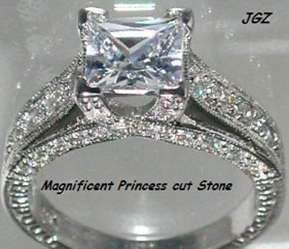 2.5 CT ANTIQUE STYLE ENGAGEMENT SOLITAIRE RING * Sz 7 *