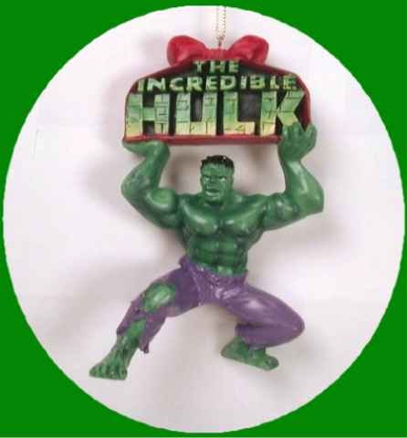 Marvel Comics INCREDIBLE HULK Brick Words Xmas Ornament