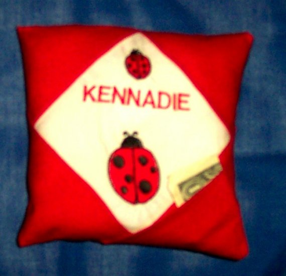 PERSONALIZED tooth fairy pillow - LADYBUGS