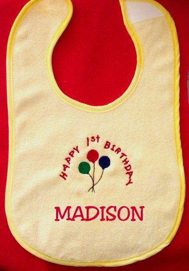 PERSONALIZED HAPPY BIRTHDAY BIB - any age!