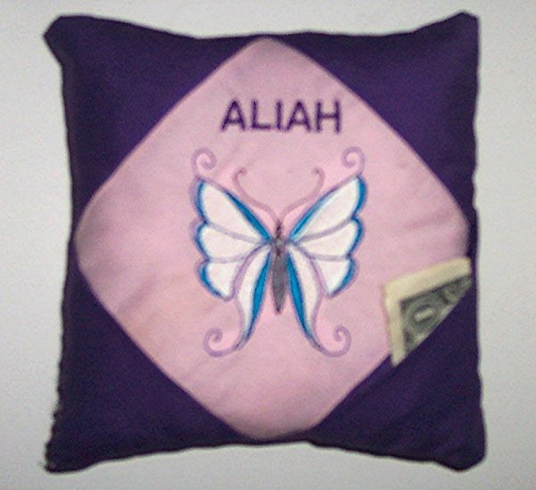 PERSONALIZED tooth fairy pillow BUTTERFLY